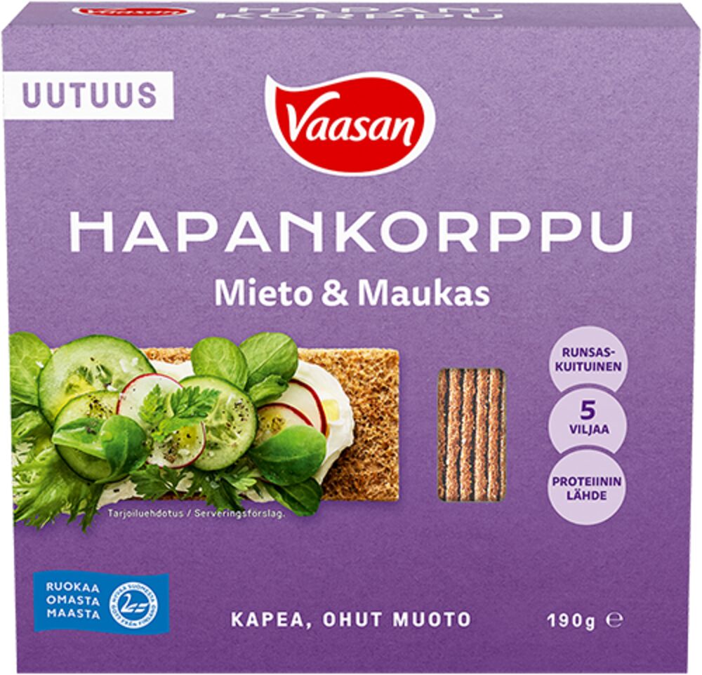 Vaasan Hapankorppu Mieto & Maukas 190g -Packshot_2026