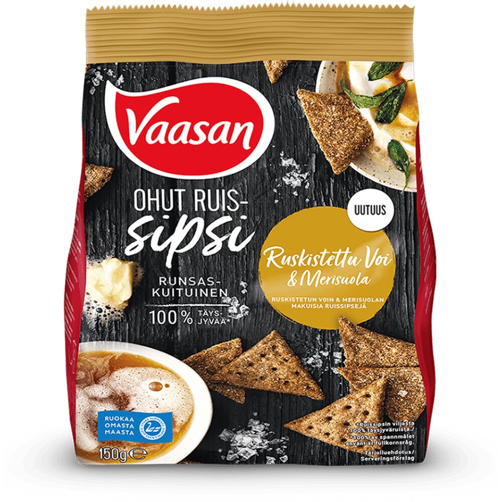 Vaasan Ruissipsi Ruskistettu Voi & Merisuola 150g - 800x800 72px